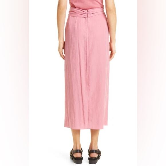 VINCE Draped Knot Midi Skirt In Pink Size Large - Picture 3 of 11